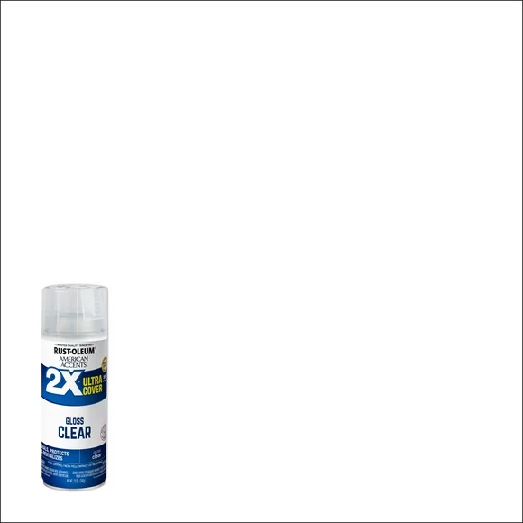 Clear, Rust-Oleum American Accents 2X Ultra Cover Gloss Spray Paint- 12 oz