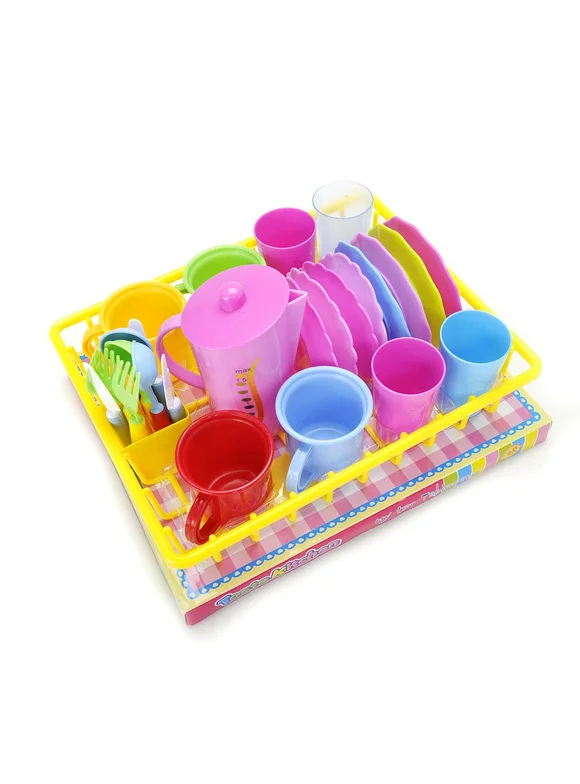 27-piece Play Dishes Kitchen Wash and Dry Tea Playset