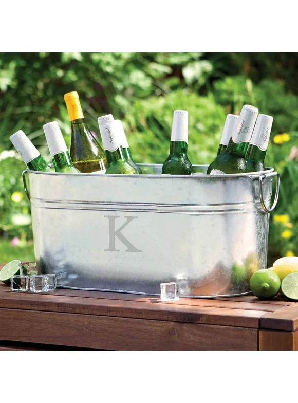 Personalized Steel Beverage Tub, Single Initial