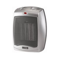 Lasko 1500W Ceramic Space Heater with Adjustable Thermostat, 754200, Silver