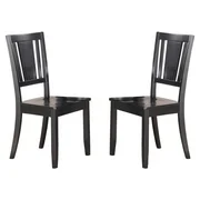 Dudley Dining Chair with Wood Seat in Black Finish - Pack 2