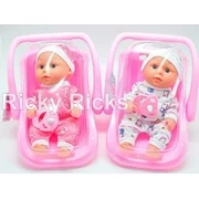 1 Small Talking Baby Doll + Carrier Girl Pink Toy Seat Kids Toddler Cute Birthday Gift Car Seat Christmas