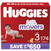 Huggies Little Movers Diapers, Size 3 - 16-28 Pounds (174 Count)