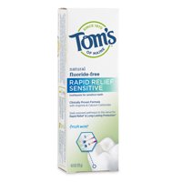Tom's of Maine Rapid Relief Sensitive Fluoride-Free Natural Toothpaste, Fresh Mint, 4.0 oz