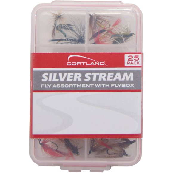 Cortland Silver Stream Fly Box Assortment, 25 Piece, 607651