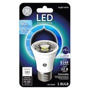 GE Lighting 26384 LED Flood Light Bulb, Indoor, Bright White, Clear Bulb, 385 Lumens, 5.5-Watts - Quantity 1