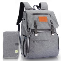 Diaper Bag Backpack for Mom and Dad - Large Travel Baby Bags - Multi-Functional Maternity Nappy Bag - Waterproof Durable Premium Oxford Fabric - Diaper Changing Mat Included (Classic Gray)