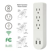 3 Outlet Surge Protector Plug Wall Adapter Tap 2 USB Port Charger Power Strip