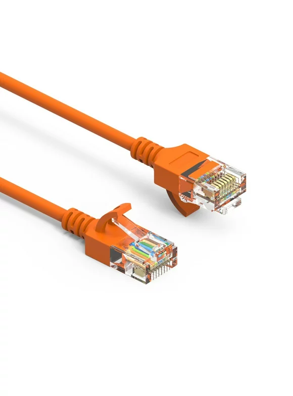 SF Cable Cat6A UTP Slim Ethernet Cable, 10 feet - Orange