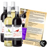 ST. REGIS Cabernet Sauvignon & Chardonnay Non-Alcoholic Red & White Wine Experience Bundle with Chromacast Pop Socket, Seasonal Wine Pairings & Recipes, 4 Pack