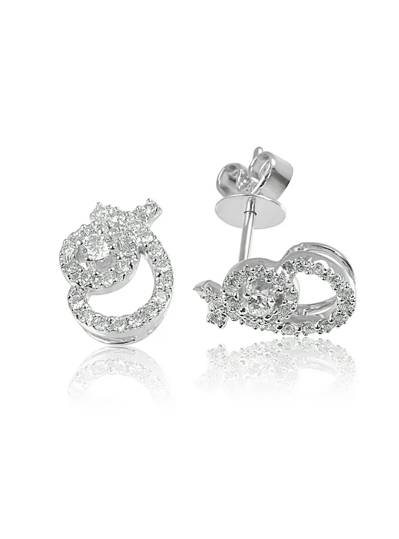 Lams Design 0.39 Carats Diamond Earrings 18K White Gold