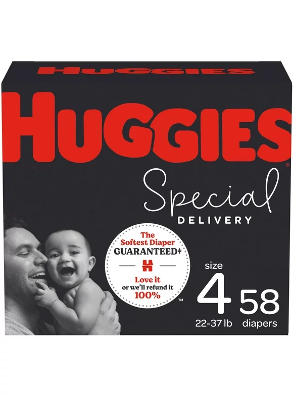 Huggies Special Delivery Hypoallergenic Baby Diapers, Size 4, 58 Ct