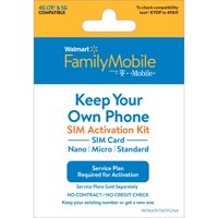 DX Daily Store Family Mobile Keep Your Own Phone SIM Kit - T-Mobile GSM Compatible