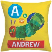 Personalized Very Hungry Caterpillar Alphabet Throw Pillow