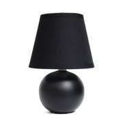 Simple Designs Mini Ceramic Globe Table Lamp, Black