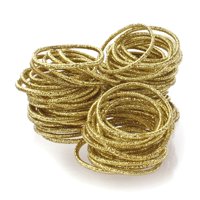 Hair Elastics Hair Ties, Professional Grade Ponytail Holders - Metallic Gold 100 Pack