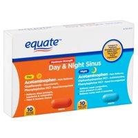 Equate Maximum Strength Day & Night Sinus Caplets, 20 Ct