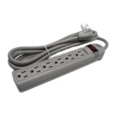 6 AC Outlet 8ft Extra Long Power Cord Power Electrical Wall Flat Type Plug Socket Surge Protector Strip Switch Adapter