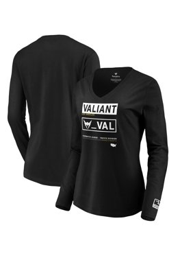 Los Angeles Valiant Fanatics Branded Women's Double Down V-Neck Long Sleeve T-Shirt - Black