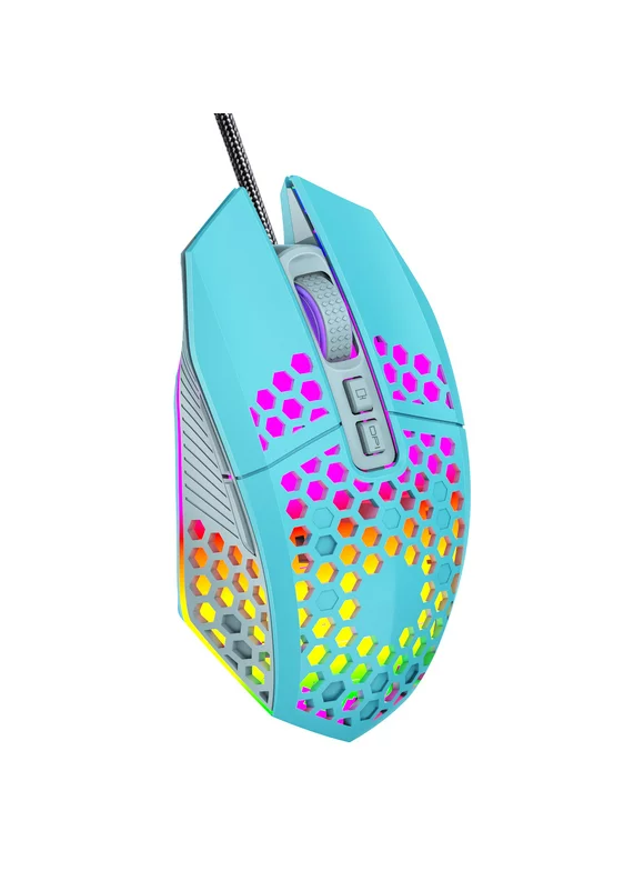Bowake Hole Wired Gaming Mouse RGB Luminous Computer Competitive USB Gaming Mouse