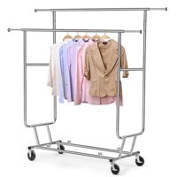 SmileMart Commercial Grade Collapsible Double Rack Clothing and Garmet Rack