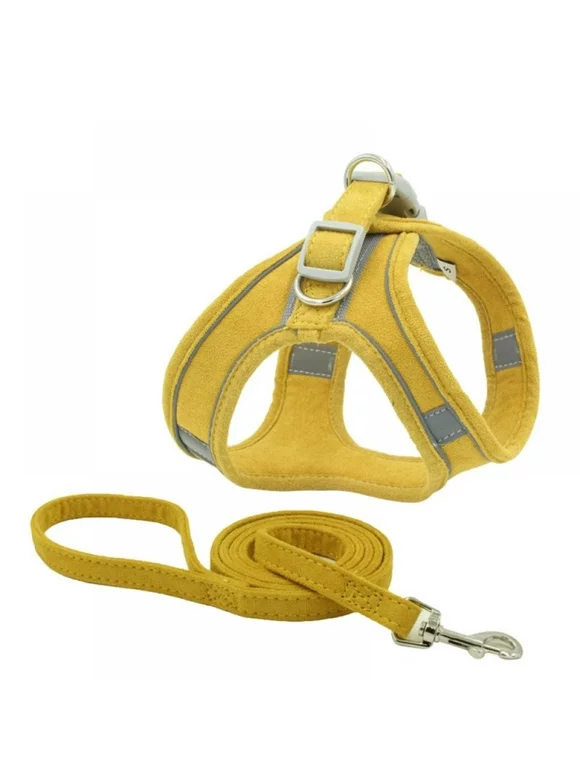 Pet Vest Dogs Chest Harness Reflective And Breathable Leash for Small Puppy Chihuahua Corgi Yellow XS