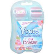 Gillette Venus Spa Breeze 2-in-1 Disposable Razors Plus Shave Gel Bars 2 Each