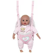 Adora GiggleTime 15"Girl Vinyl Weighted Soft Body Toy Play Baby Doll with Laughing Giggles and Harnessed Wrap Carrier Holder for Children 2+