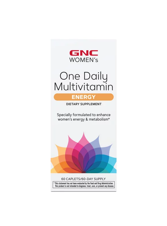 GNC Women's Energy One Daily Multivitamin, 60 Tablets, Vitamin Support for Active Women