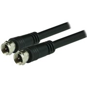 GE RG6 Coaxial Cable, 50 ft. F-Type Connectors, Double Shielded Coax, for TV Antenna, DVR, VCR, Satellite Receiver, Cable Box, Home Theater, Black, 33600