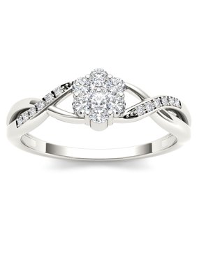 1/4Ct TDW Diamond S925 Sterling Silver Promise Ring