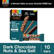 KIND THINS Dark Chocolate Nuts & Sea Salt Bars, Gluten Free Bars, 4g Sugar, 0.74 OZ Bars (10 Count)