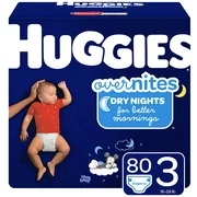 Huggies Overnites Nighttime Diapers, Size 3, 80 Ct, Giga Jr Pack