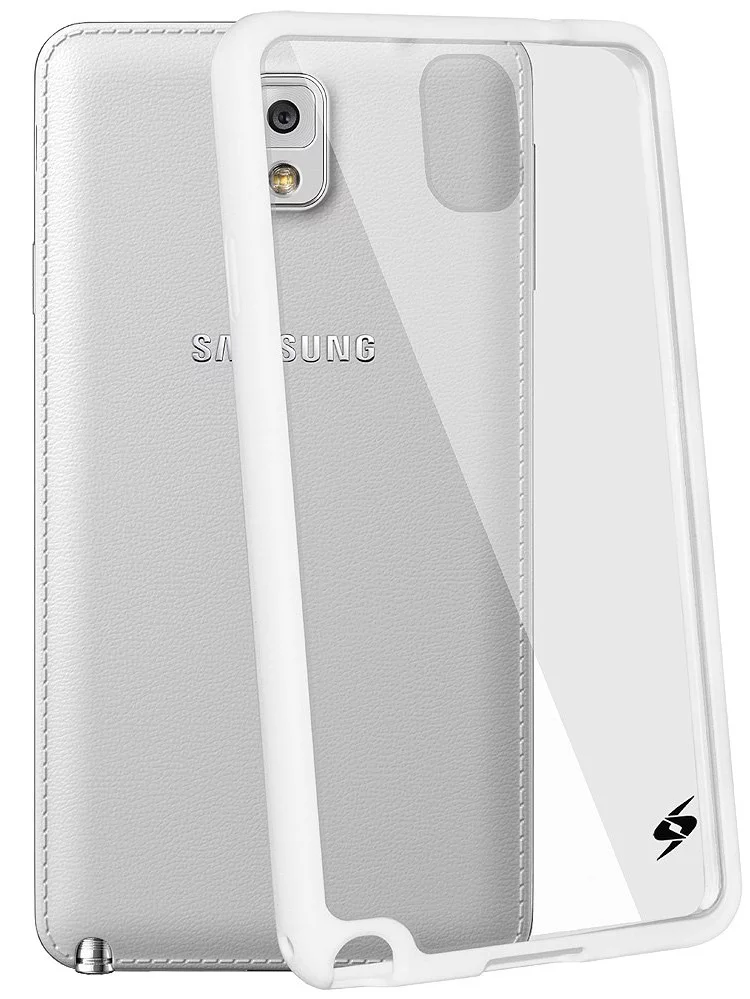 SlimGrip Shockproof Hybrid Protective Clear Case with White TPU Trim Bumper for Samsung Galaxy Note 3 N900