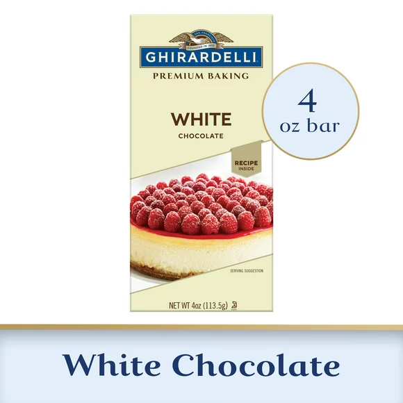 GHIRARDELLI Premium White Chocolate Baking Bar, 4 OZ Bar
