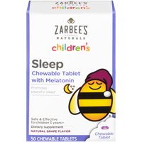 Zarbee's Naturals Children's Sleep with Melatonin Supplement, Natural Grape, 50 Chewables