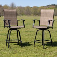 Flash Furniture 30" All-Weather Patio Swivel Outdoor Stools, Brown, Set of 2
