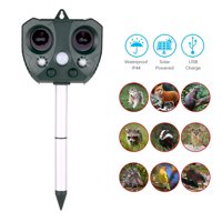 Solar Repeller Waterproof Outdoor Pest Animal Expeller with Motion Sensor and Flashing Light Repeller for Cats Dogs