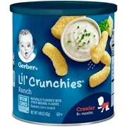 Gerber Lil' Crunchies Baked Corn Snack, Ranch, 1.48 oz. (Pack of 6)