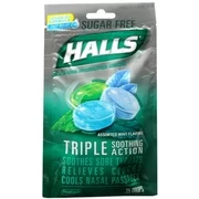 Halls Mentho-Lyptus Drops Sugar Free Assorted Mint 25 Each (Pack of 6)