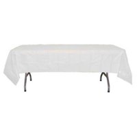 Premium 12 Pack White Plastic Tablecloth, 108 x 54 Inch