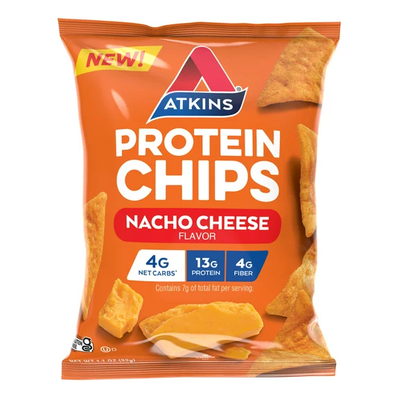 Atkins Protein Chips, 1.1oz, Nacho Cheese