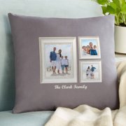 Personalized Weathered Stripe Photo Throw Pillow