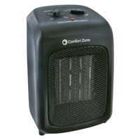 Comfort Zone Ceramic Heater with Fan Only Option, Black, CZ446WM