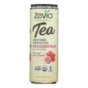 Zevia Zero Calorie PassionFruit Hibicus Bottled Tea Drink, 12 Fl Oz, 12 Ct, Cans