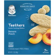 (Pack of 6) Gerber Banana Peach Teething Wafers, 1.7 oz, 12 Count