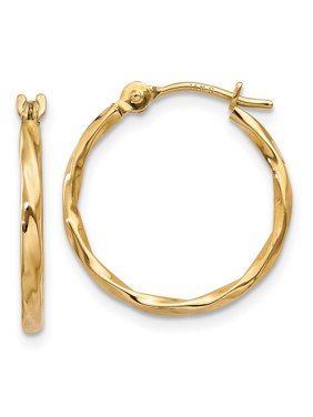 14kt Yellow Gold Twist Hoop Earrings Ear Hoops Set Fine Jewelry Ideal Gifts For Women Gift Set From Heart