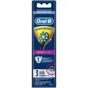 Oral-B CrossAction Electric Toothbrush Replacement Brush Head Refills, Black, 3 Count