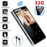 TSV MP3 Player with Bluetooth 4.2, 32GB Portable HiFi Sound Mp3 Music Player with Built-in Speaker, 1.8" Screen Mp4 Mp3 Player with FM Radio, Voice Recorder, E-book, Supports up to 64GB, Black