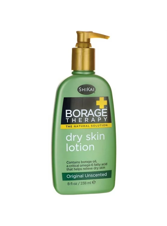 ShiKai Borage Therapy - Natural Dry Skin Lotion, Offers Real Relief from Dry, Red and Itchy Skin (Unscented, 8 Ounces)
